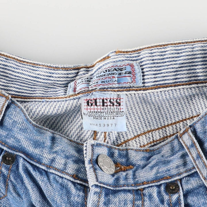 Vintage 80s-90'S Guess denim shorts, made in the USA, women's size M (w26). cotton blue type Vintage Second Hand