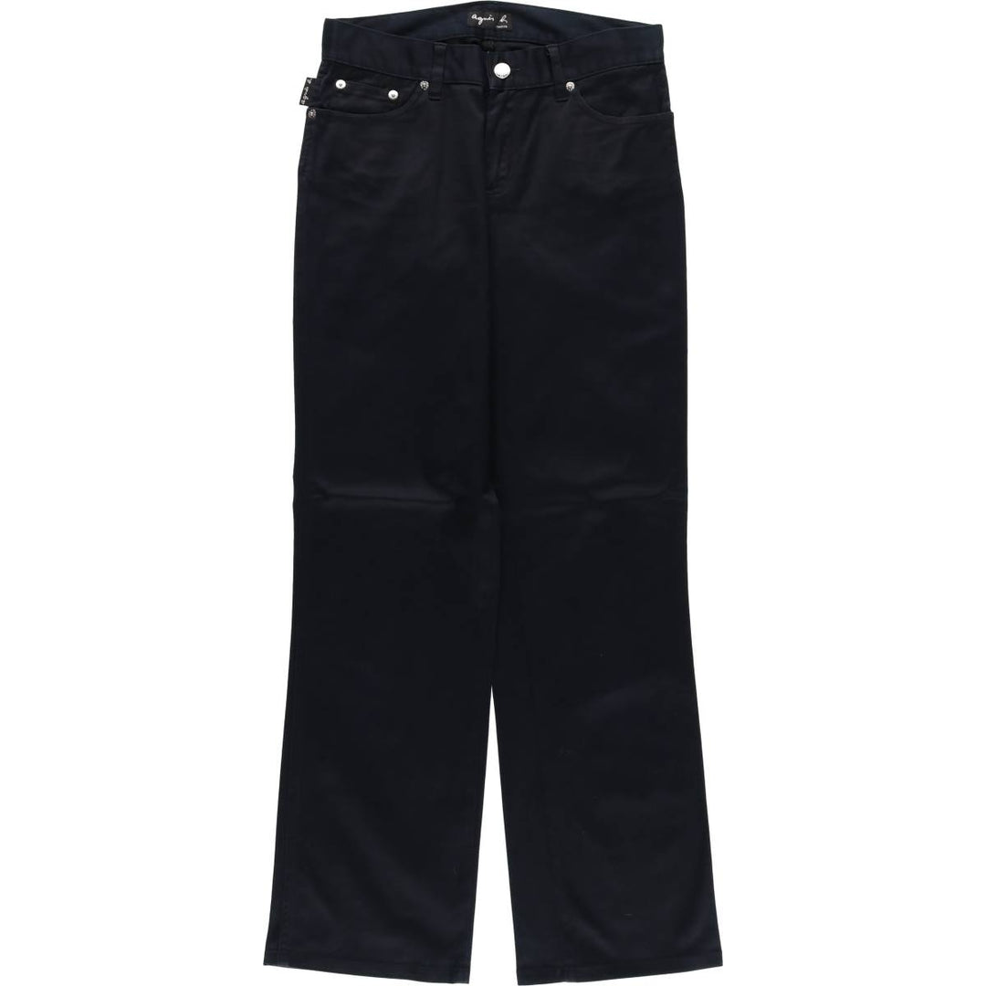 agnes b. PARIS bootcut flare pants, made in France, women's size L (w29) cotton black type Vintage Second Hand