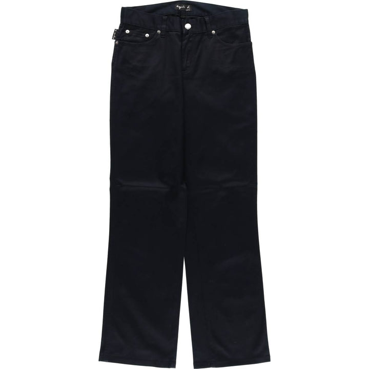 agnes b. PARIS bootcut flare pants, made in France, women's size L (w29) cotton black type Vintage Second Hand