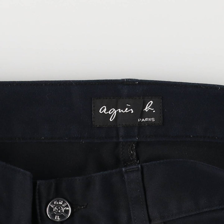 agnes b. PARIS bootcut flare pants, made in France, women's size L (w29) cotton black type Vintage Second Hand