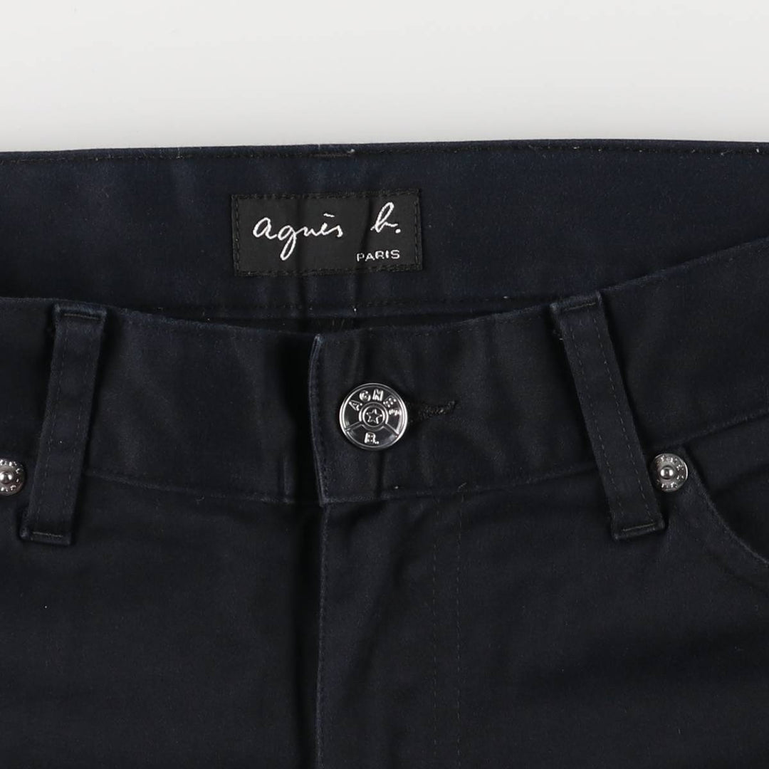 agnes b. PARIS bootcut flare pants, made in France, women's size L (w29) cotton black type Vintage Second Hand