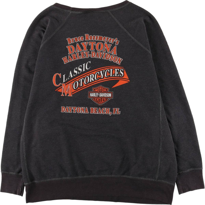 Harley-Davidson Striped Pattern Print Sweatshirt, Men's XL cotton Charcoal Vintage Second Hand