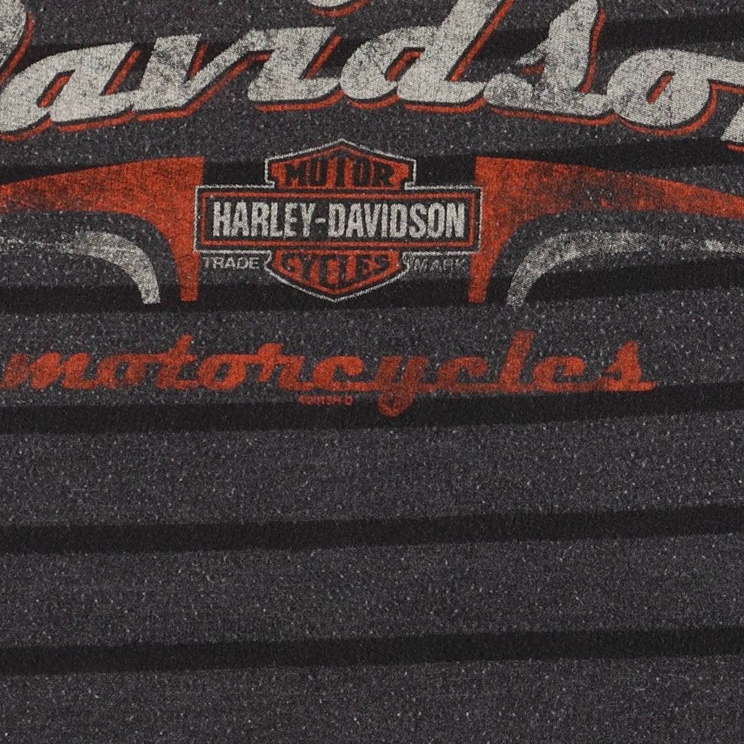Harley-Davidson Striped Pattern Print Sweatshirt, Men's XL cotton Charcoal Vintage Second Hand
