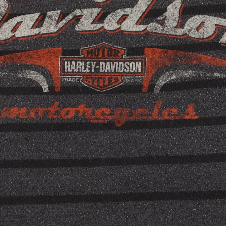 Harley-Davidson Striped Pattern Print Sweatshirt, Men's XL cotton Charcoal Vintage Second Hand