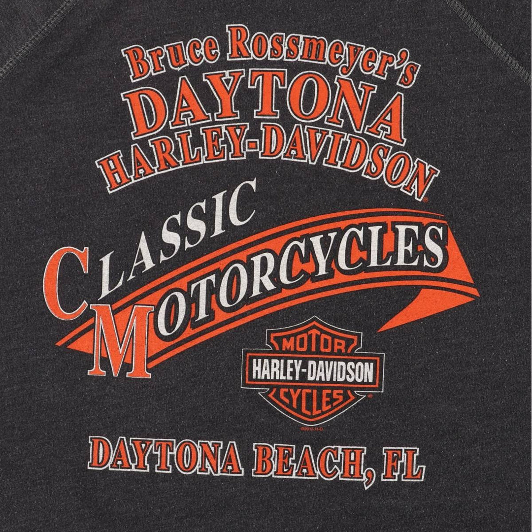 Harley-Davidson Striped Pattern Print Sweatshirt, Men's XL cotton Charcoal Vintage Second Hand
