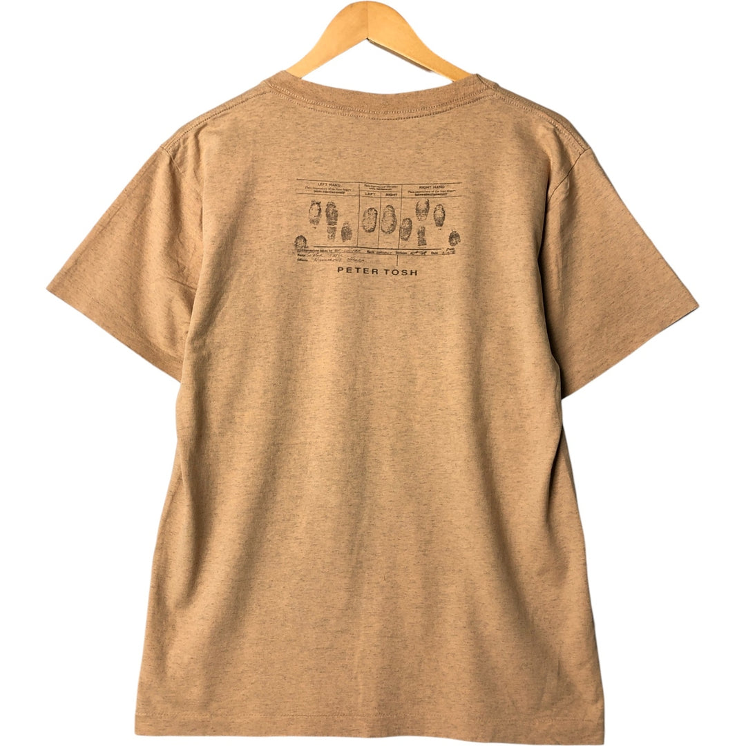 2000'S PETER TOSH band T-shirt, Made in USA, Men's Size M cotton beige type brown Vintage Second Hand