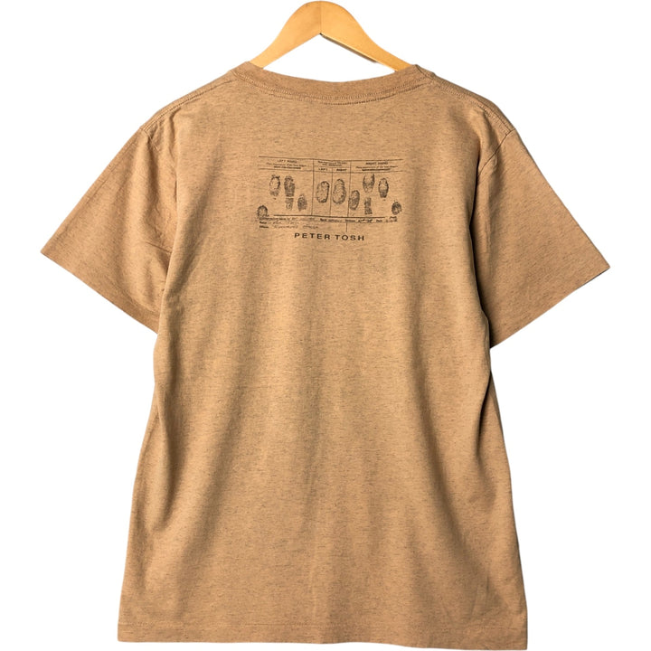 2000'S PETER TOSH band T-shirt, Made in USA, Men's Size M cotton beige type brown Vintage Second Hand
