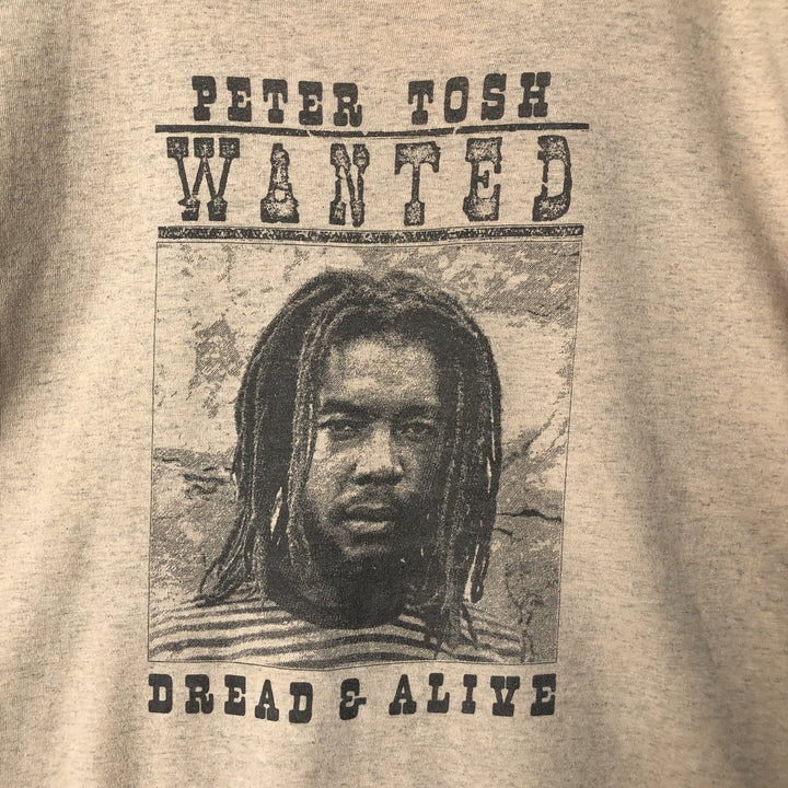 2000'S PETER TOSH band T-shirt, Made in USA, Men's Size M cotton beige type brown Vintage Second Hand