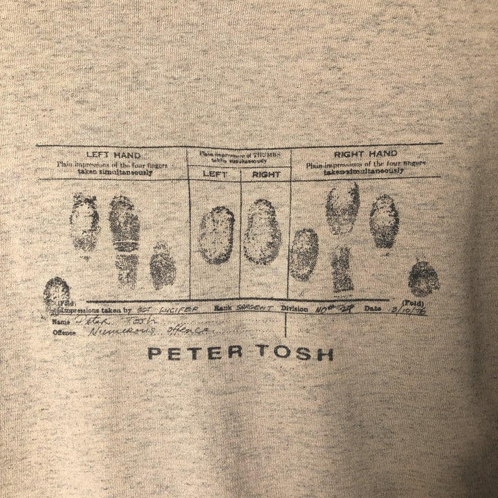 2000'S PETER TOSH band T-shirt, Made in USA, Men's Size M cotton beige type brown Vintage Second Hand
