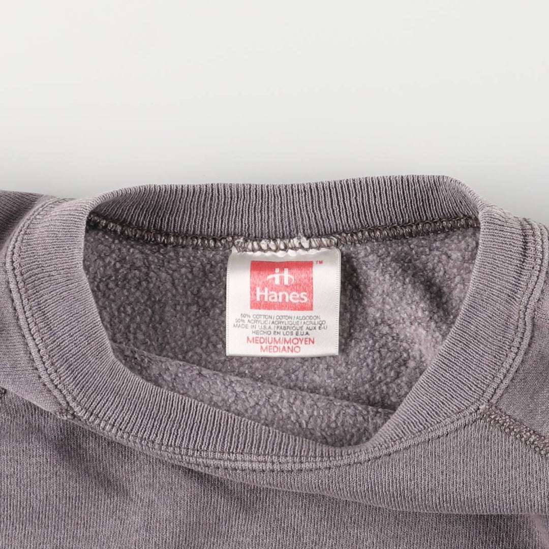Hanes plain blank sweatshirt, made in the USA, men's size M cotton gray type Vintage Second Hand