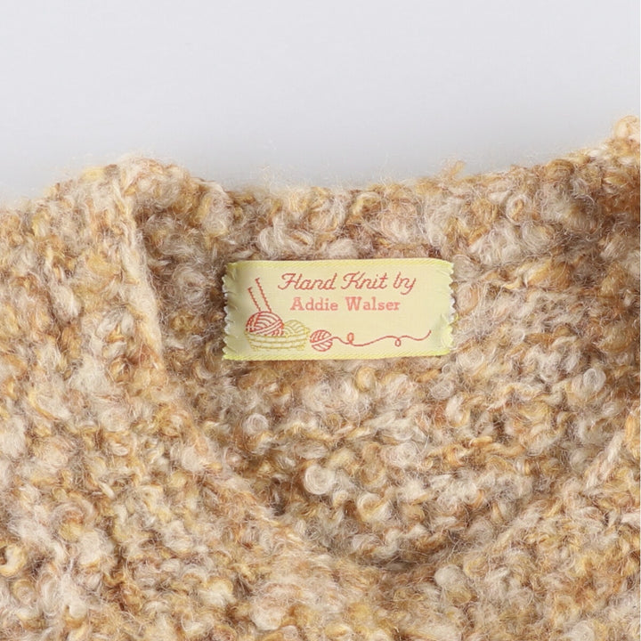 Vintage 60s-70'S Addie Walser knit sweater, size M, women's unclear beige type brown Vintage Second Hand