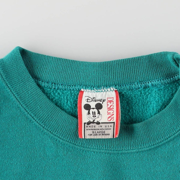 Vintage 90'S Disney Designs Minnie Mouse character sweatshirt, Made in USA, Women's XL polyester turquoise blue Vintage Second Hand