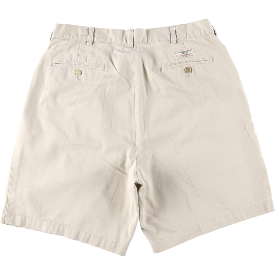 Ralph Lauren POLO by Ralph Lauren TYLER SHORT Two-pleat chino shorts, short pants, men's size W36 cotton Beige type Vintage Second Hand