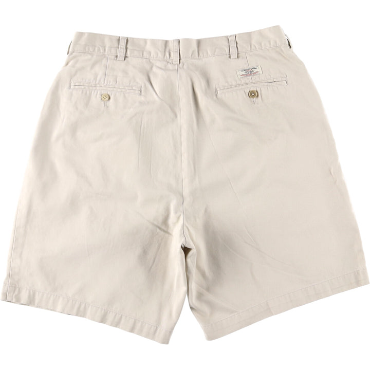 Ralph Lauren POLO by Ralph Lauren TYLER SHORT Two-pleat chino shorts, short pants, men's size W36 cotton Beige type Vintage Second Hand