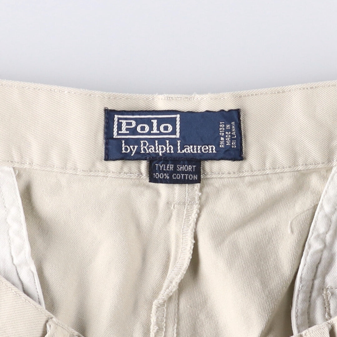 Ralph Lauren POLO by Ralph Lauren TYLER SHORT Two-pleat chino shorts, short pants, men's size W36 cotton Beige type Vintage Second Hand