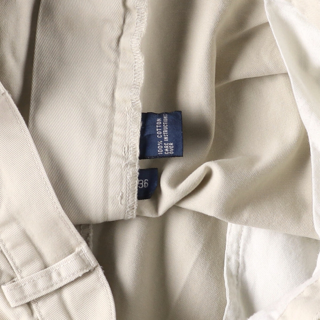 Ralph Lauren POLO by Ralph Lauren TYLER SHORT Two-pleat chino shorts, short pants, men's size W36 cotton Beige type Vintage Second Hand