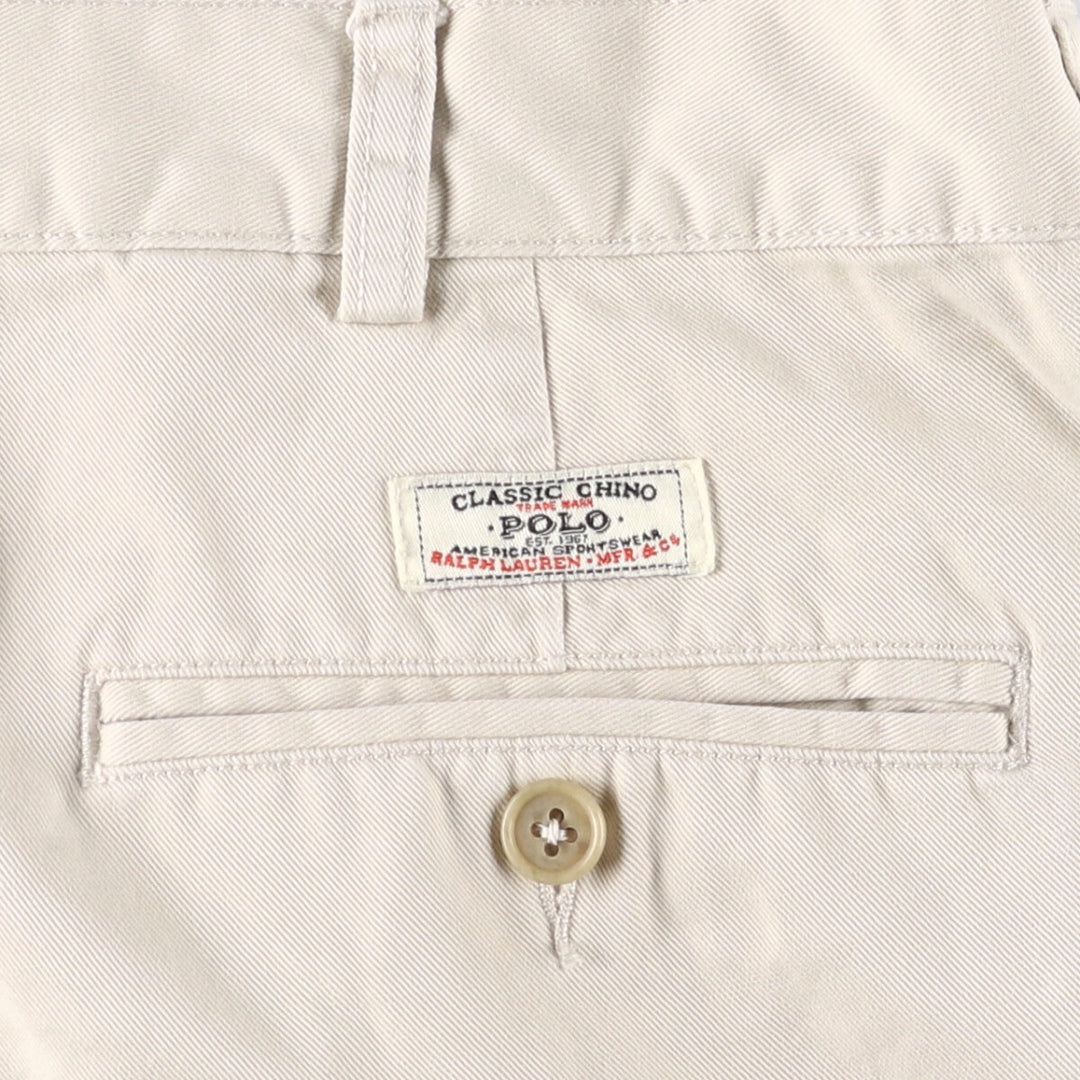 Ralph Lauren POLO by Ralph Lauren TYLER SHORT Two-pleat chino shorts, short pants, men's size W36 cotton Beige type Vintage Second Hand