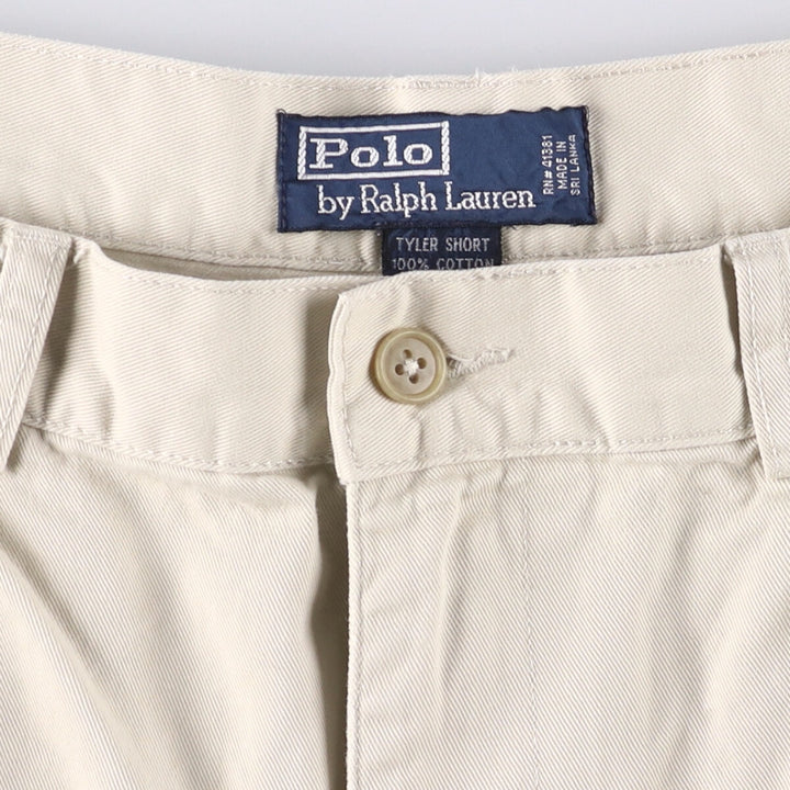 Ralph Lauren POLO by Ralph Lauren TYLER SHORT Two-pleat chino shorts, short pants, men's size W36 cotton Beige type Vintage Second Hand