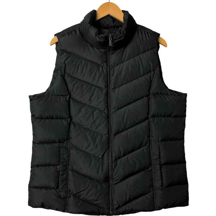 LANDS' END Down Vest Men's XL polyester black type Vintage Second Hand