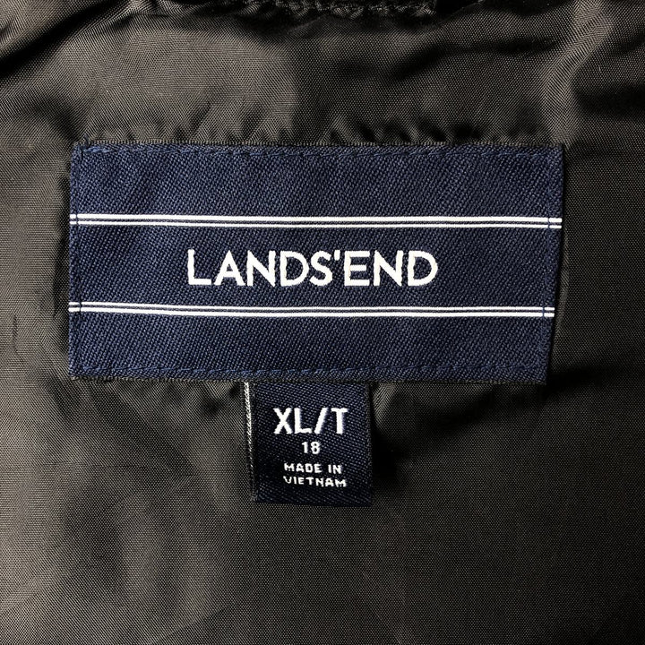 LANDS' END Down Vest Men's XL polyester black type Vintage Second Hand