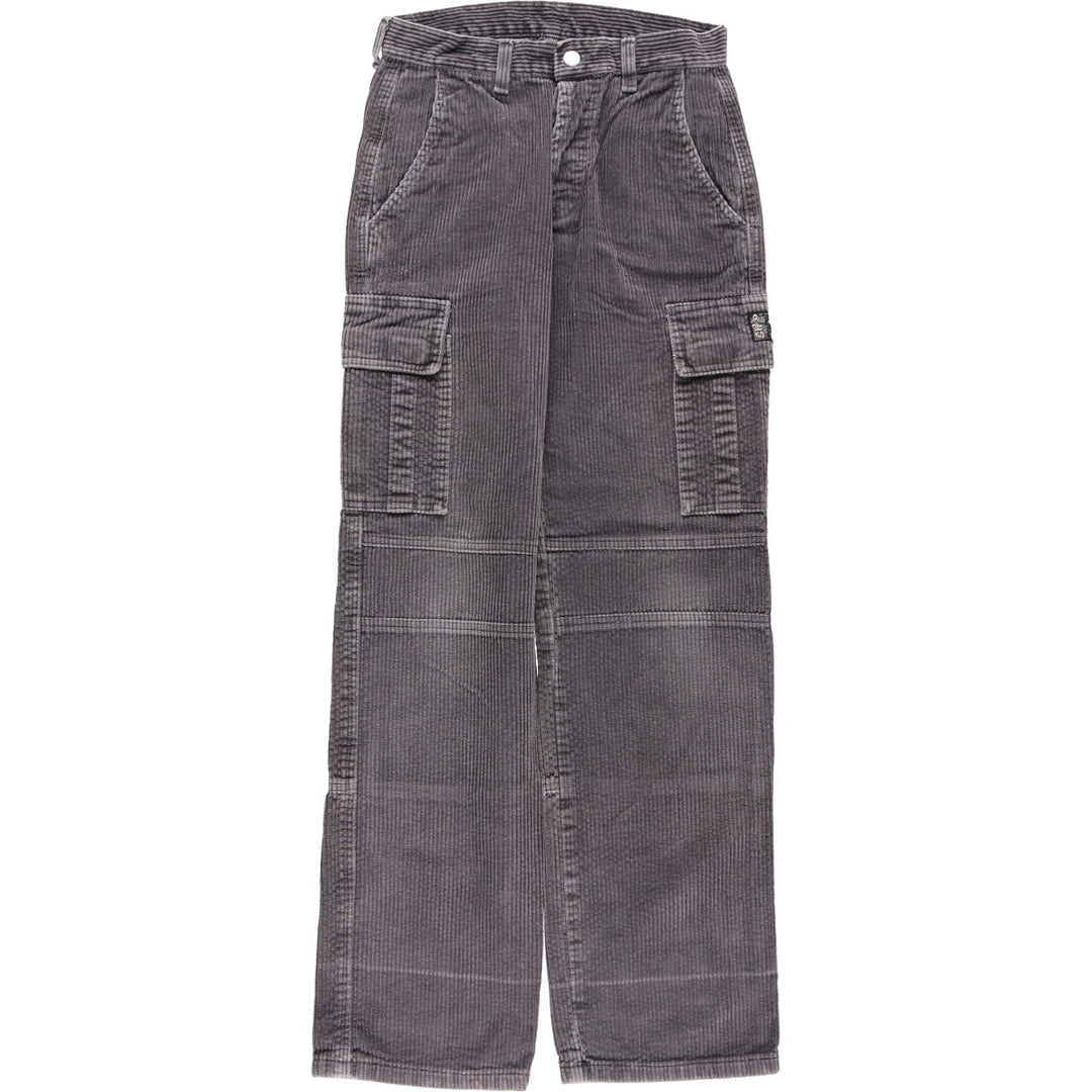 VERTUS Wide Ribbed Corduroy Cargo Pants, Women's Size L (W28) cotton gray type Vintage Second Hand