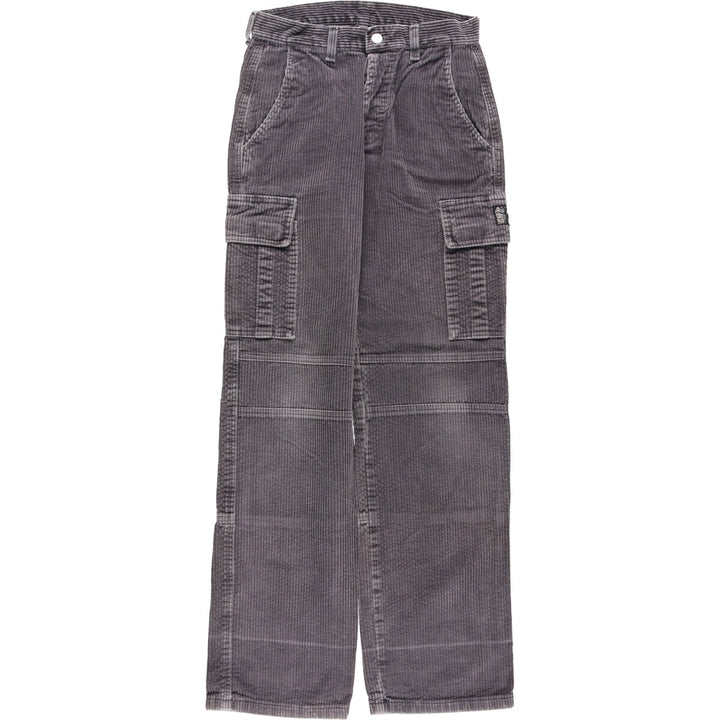 VERTUS Wide Ribbed Corduroy Cargo Pants, Women's Size L (W28) cotton gray type Vintage Second Hand