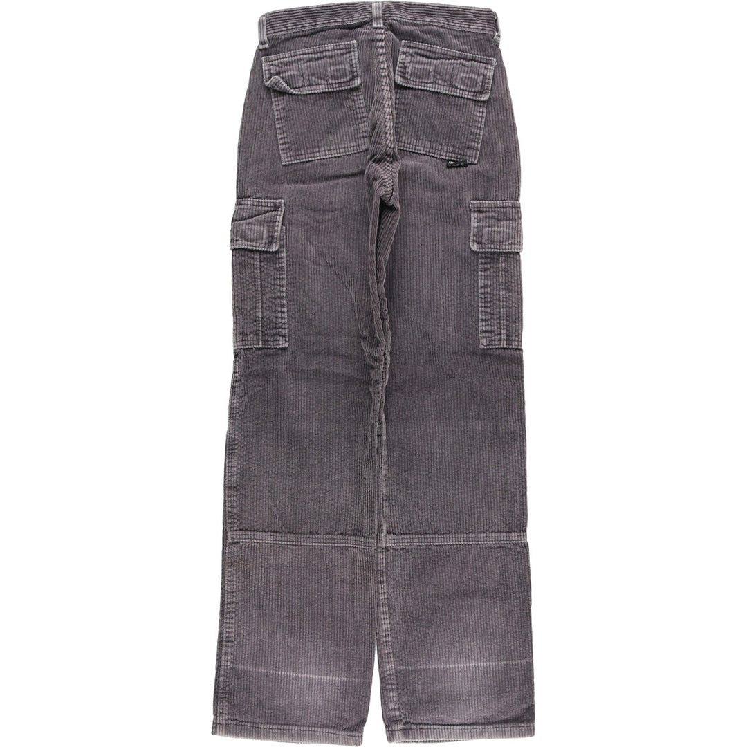 VERTUS Wide Ribbed Corduroy Cargo Pants, Women's Size L (W28) cotton gray type Vintage Second Hand