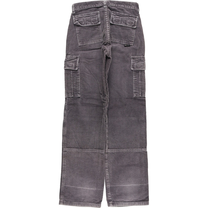 VERTUS Wide Ribbed Corduroy Cargo Pants, Women's Size L (W28) cotton gray type Vintage Second Hand