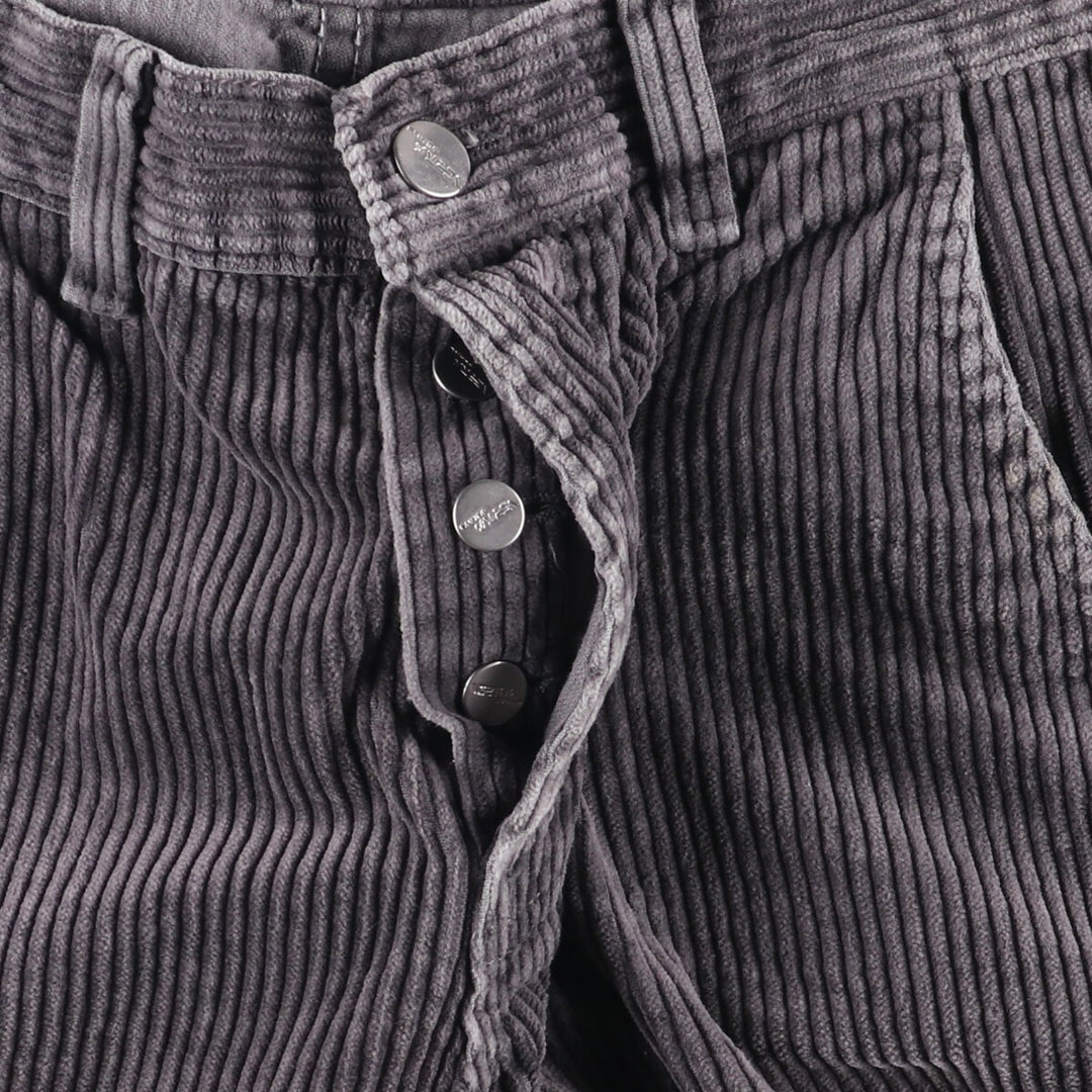 VERTUS Wide Ribbed Corduroy Cargo Pants, Women's Size L (W28) cotton gray type Vintage Second Hand