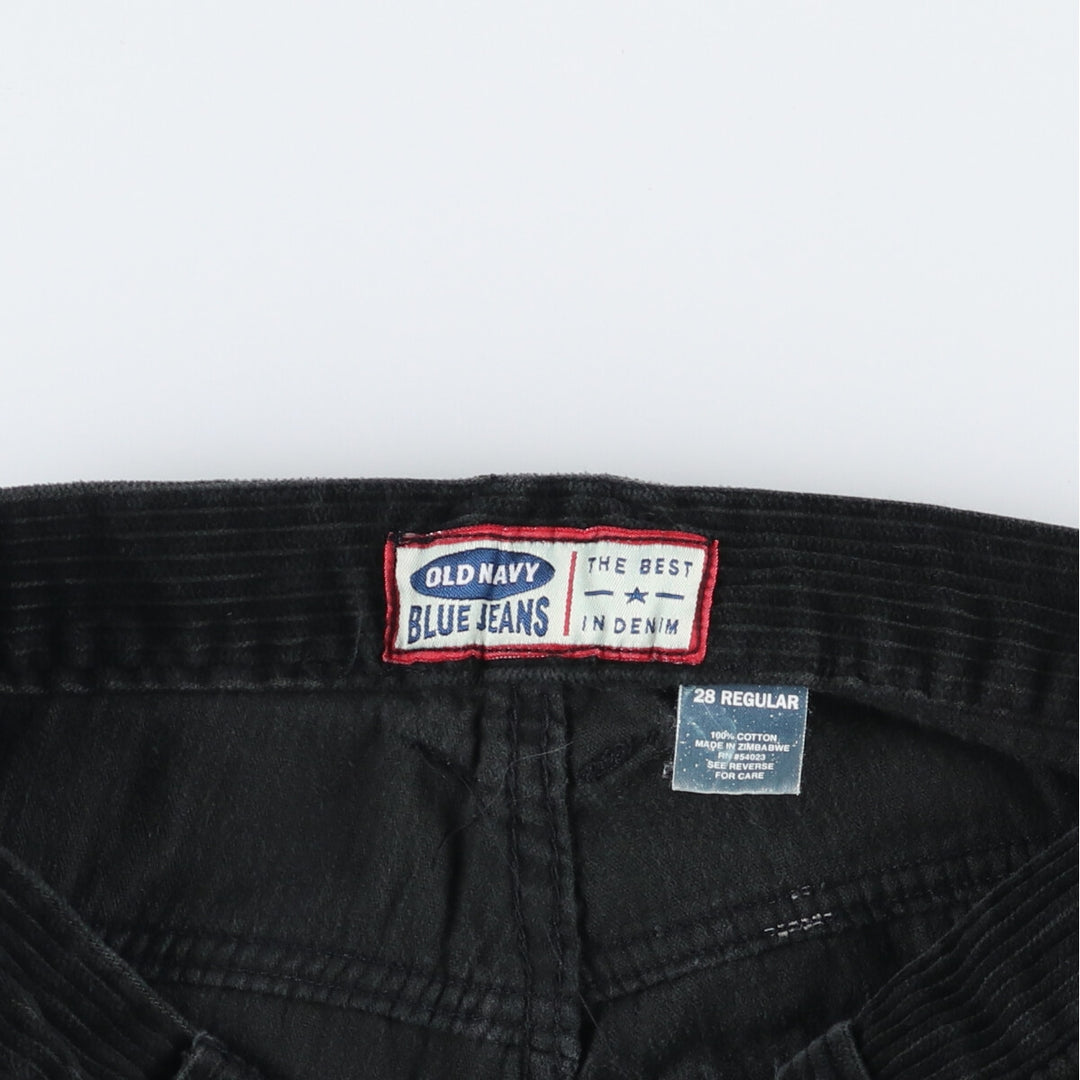 00'S Old Navy OLD NAVY BLUE JEANS wide wale corduroy pants, women's size L (w29) cotton black type Vintage Second Hand