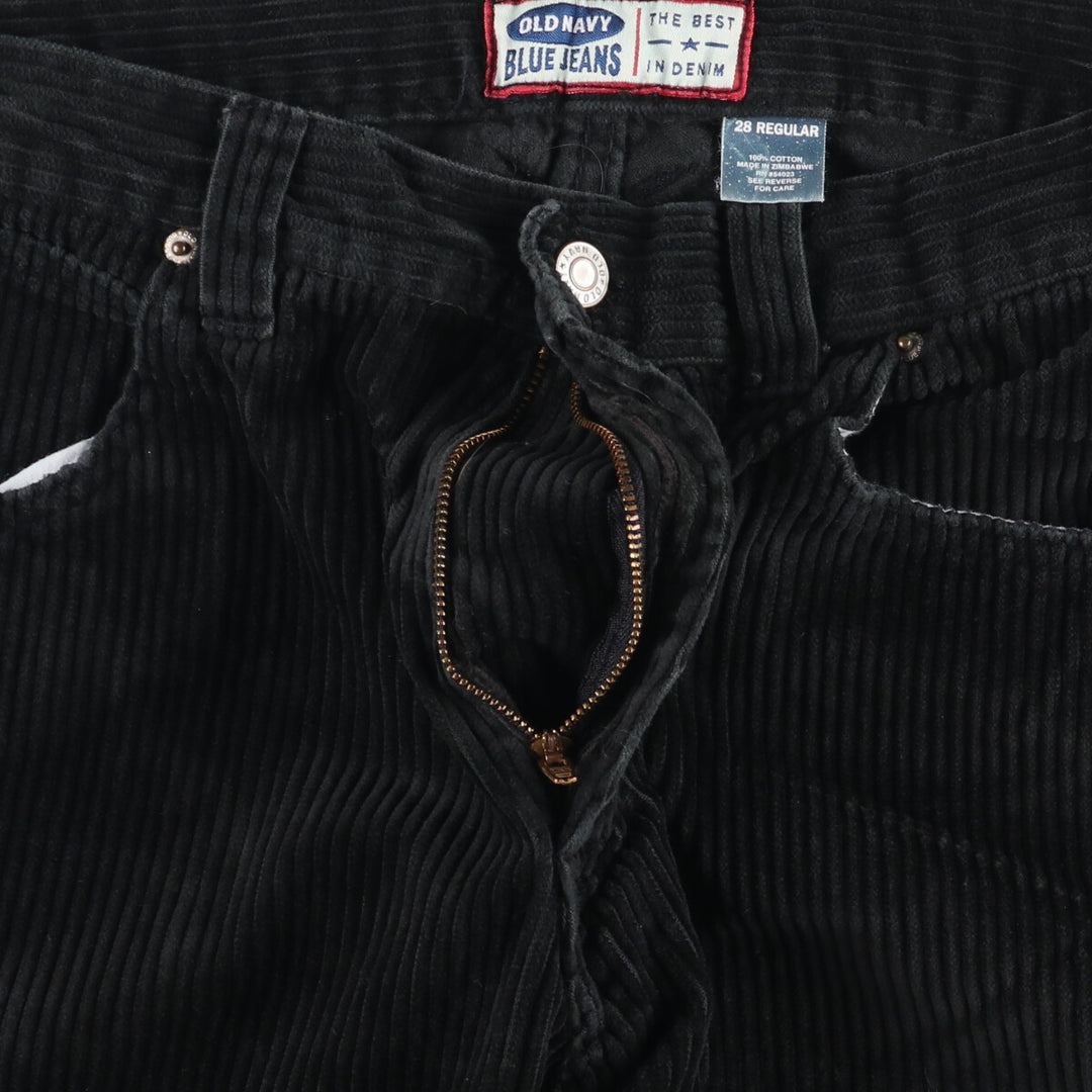 00'S Old Navy OLD NAVY BLUE JEANS wide wale corduroy pants, women's size L (w29) cotton black type Vintage Second Hand