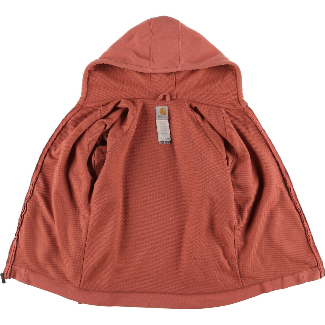 Carhartt FOR WOMEN Sweatshirt Full Zip Hoodie, Women's Size M cotton orange type Vintage Second Hand