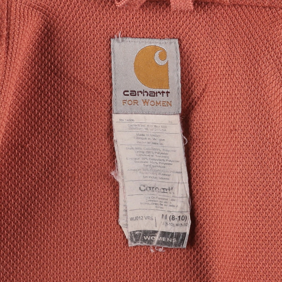 Carhartt FOR WOMEN Sweatshirt Full Zip Hoodie, Women's Size M cotton orange type Vintage Second Hand