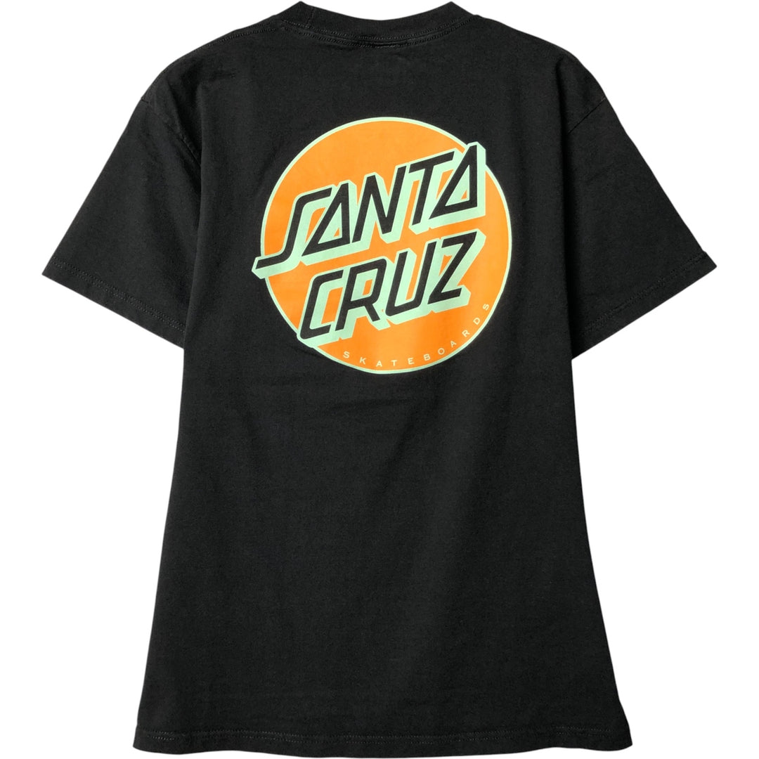 SANTA CRUZ Surf Skate T-shirt, Men's M size cotton black type Vintage Second Hand