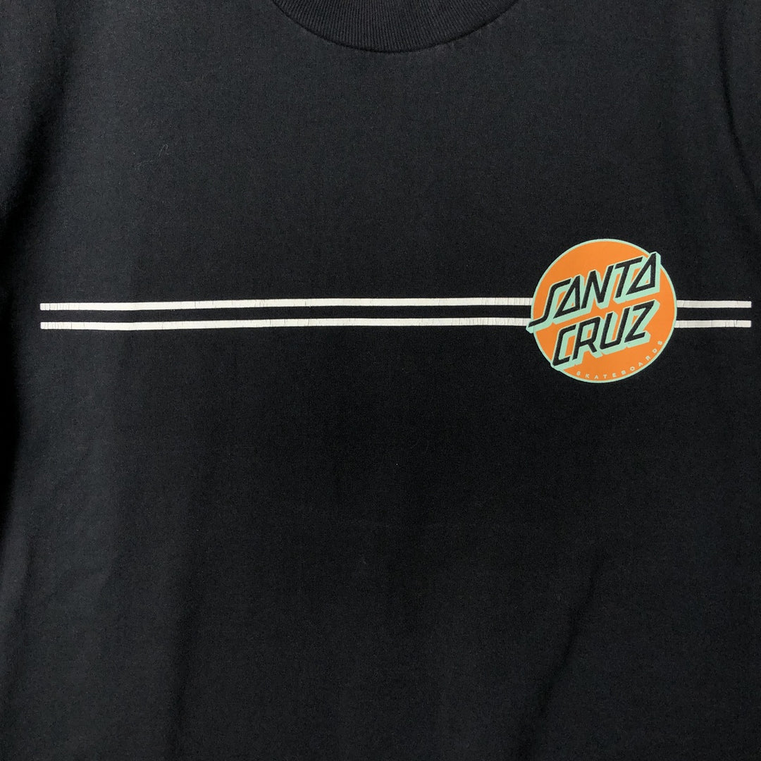 SANTA CRUZ Surf Skate T-shirt, Men's M size cotton black type Vintage Second Hand