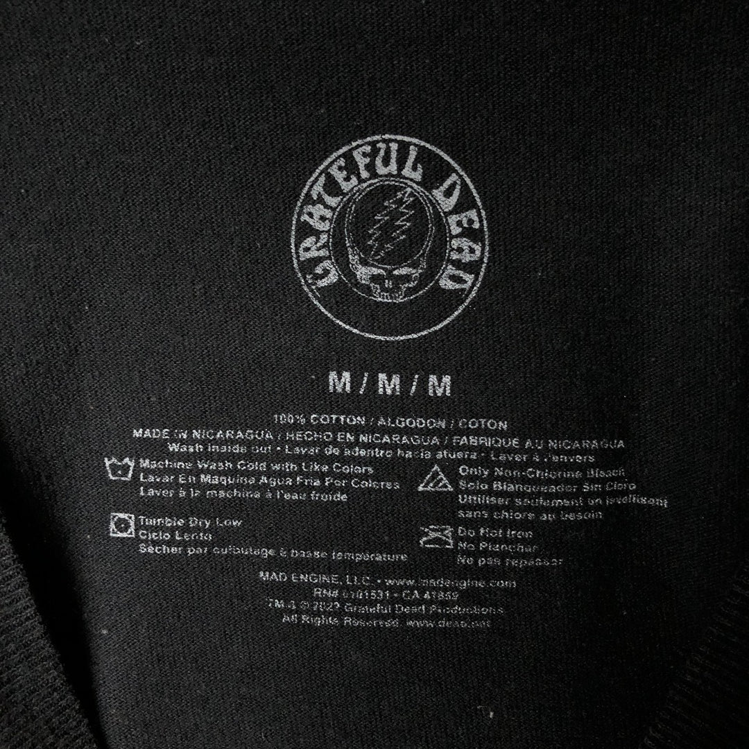 GRATEFUL DEAD Skull Pattern Band T-shirt Band Tee Men's M size cotton black type Vintage Second Hand