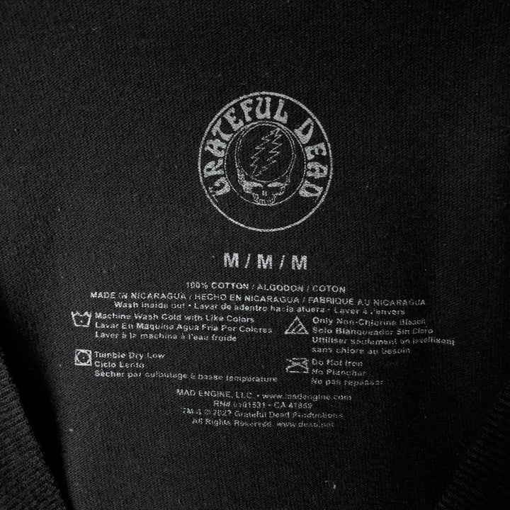 GRATEFUL DEAD Skull Pattern Band T-shirt Band Tee Men's M size cotton black type Vintage Second Hand
