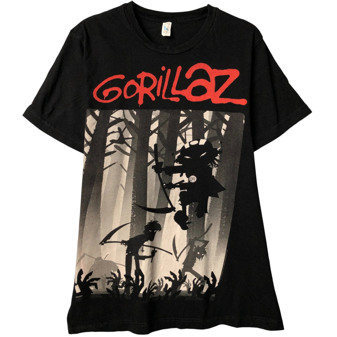 TULTEX GORILLAZ Gorillaz Band T-Shirt, Men's Size Medium cotton black type Vintage Second Hand