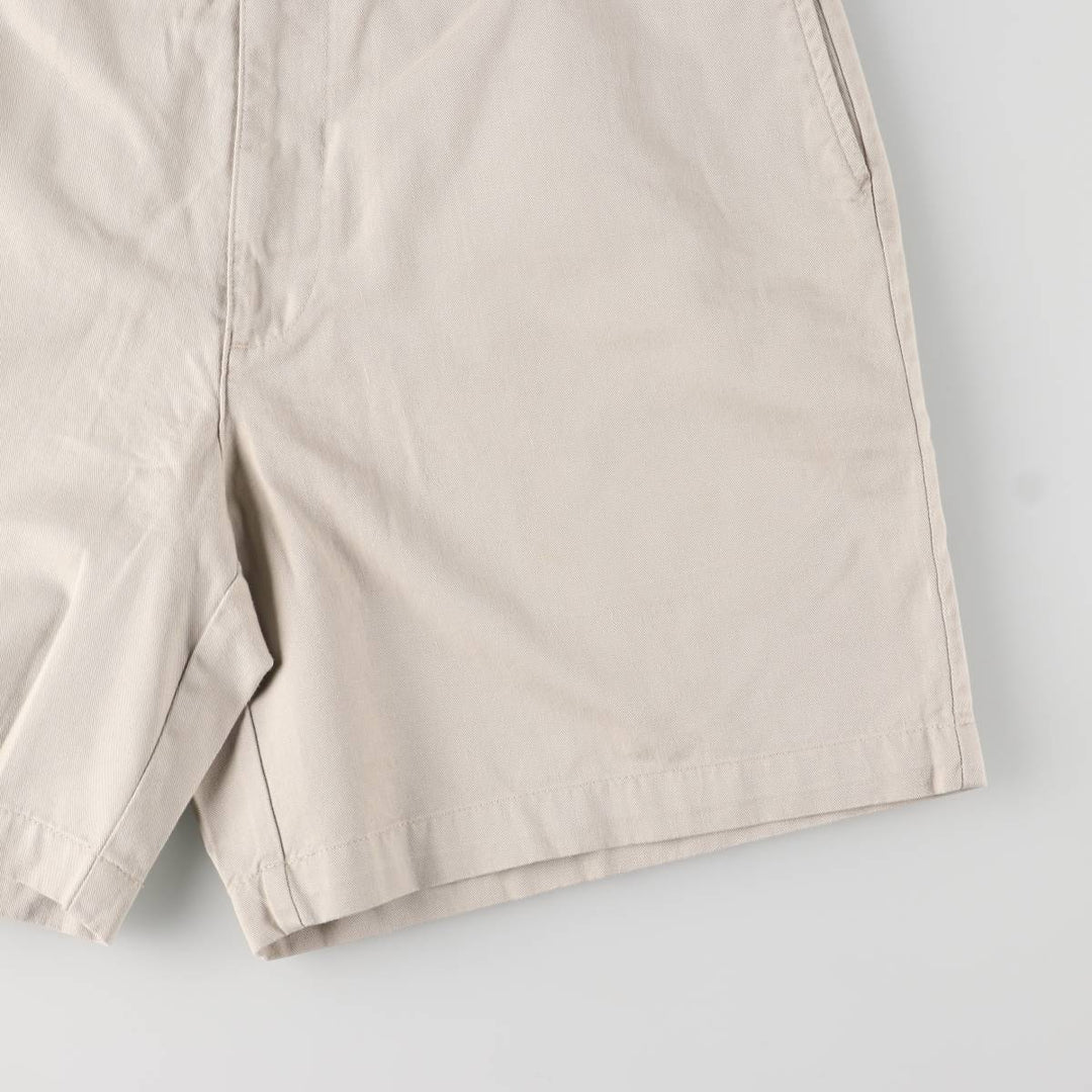 Ralph Lauren Polo Ralph Lauren Two-pleat Chino Shorts, Men's Size W34 cotton ivory Vintage Second Hand