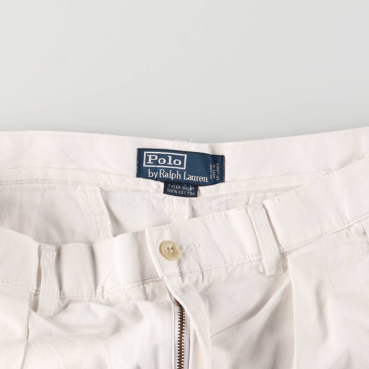 Ralph Lauren POLO by Ralph Lauren TYLER SHORT Two-pleat chino shorts, short pants, men's size W32 cotton white type Vintage Second Hand