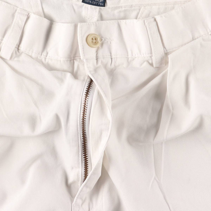 Ralph Lauren POLO by Ralph Lauren TYLER SHORT Two-pleat chino shorts, short pants, men's size W32 cotton white type Vintage Second Hand