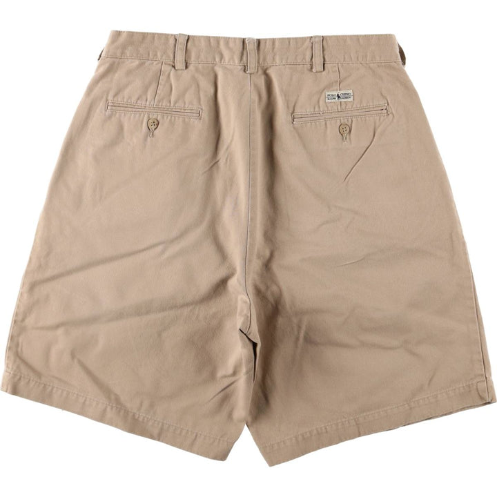 Ralph Lauren Polo Ralph Lauren Two-pleat Chino Shorts, Men's, Size W33 cotton Beige type Vintage Second Hand
