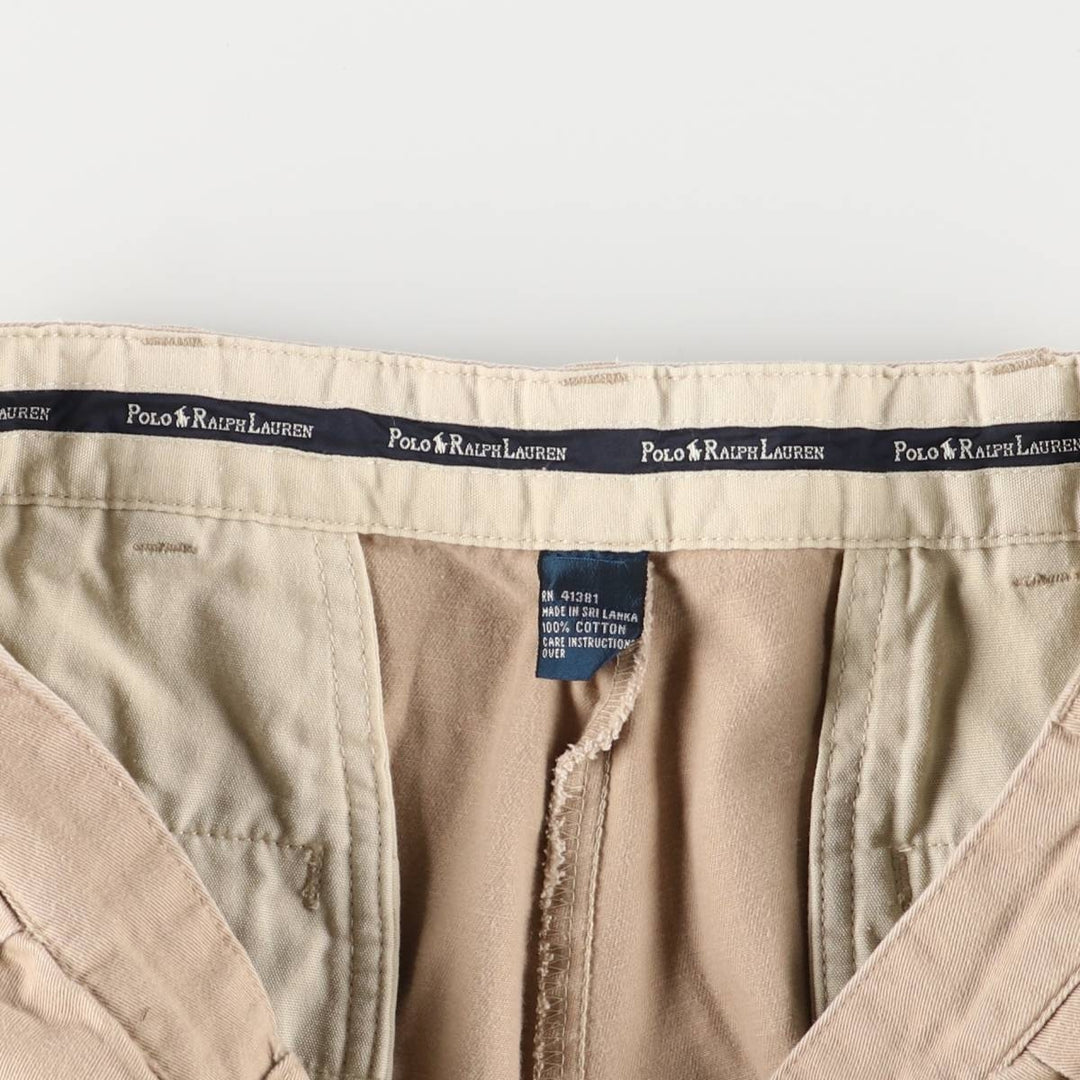Ralph Lauren Polo Ralph Lauren Two-pleat Chino Shorts, Men's, Size W33 cotton Beige type Vintage Second Hand