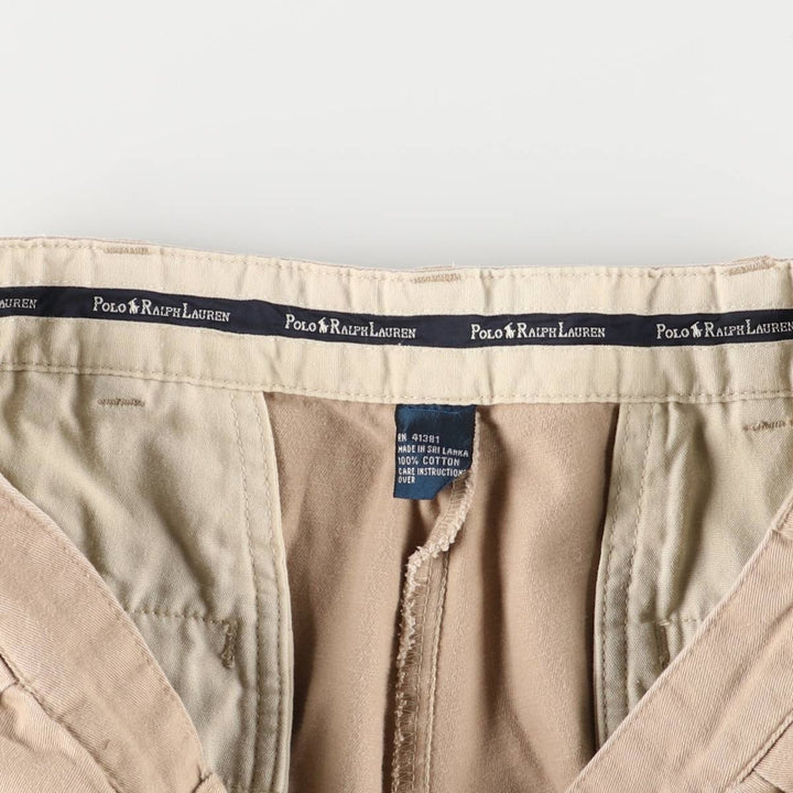 Ralph Lauren Polo Ralph Lauren Two-pleat Chino Shorts, Men's, Size W33 cotton Beige type Vintage Second Hand