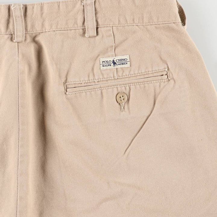 Ralph Lauren Polo Ralph Lauren Two-pleat Chino Shorts, Men's, Size W33 cotton Beige type Vintage Second Hand
