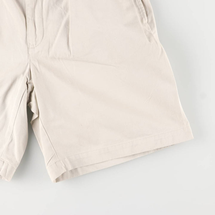Ralph Lauren Polo Ralph Lauren Two-pleat Chino Shorts, Men's, Size W33 cotton ivory Vintage Second Hand