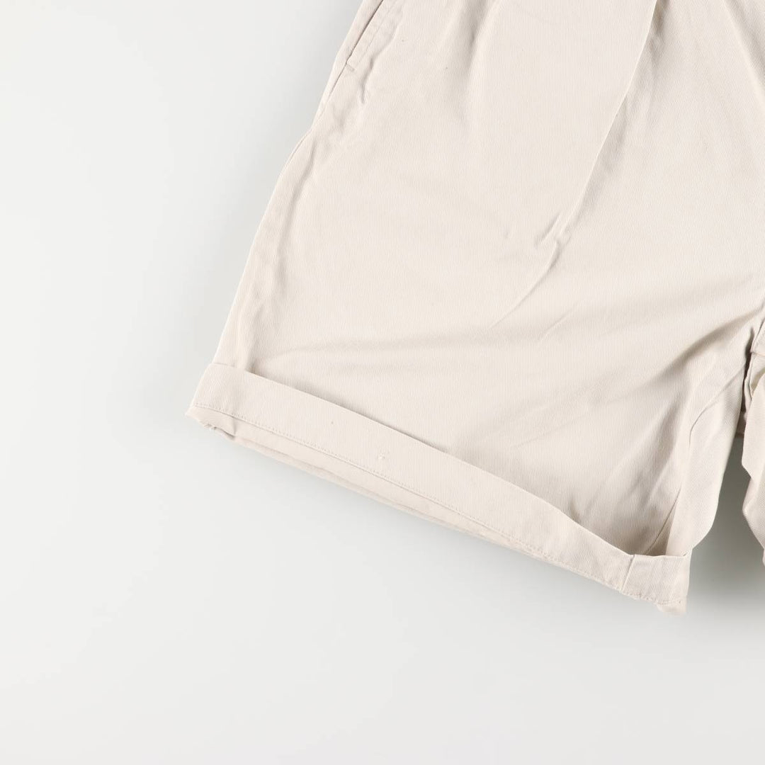 Ralph Lauren Polo Ralph Lauren Two-pleat Chino Shorts, Men's, Size W33 cotton ivory Vintage Second Hand