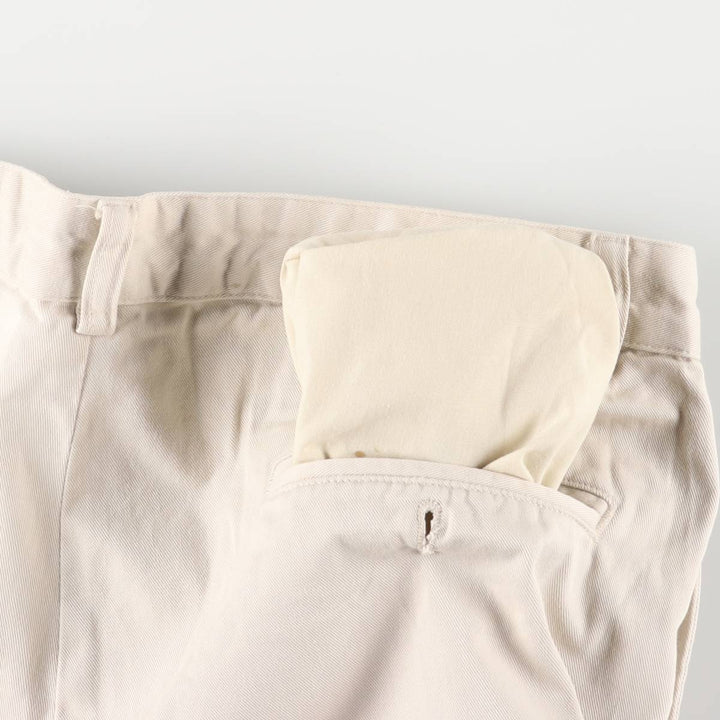 Ralph Lauren Polo Ralph Lauren Two-pleat Chino Shorts, Men's, Size W33 cotton ivory Vintage Second Hand