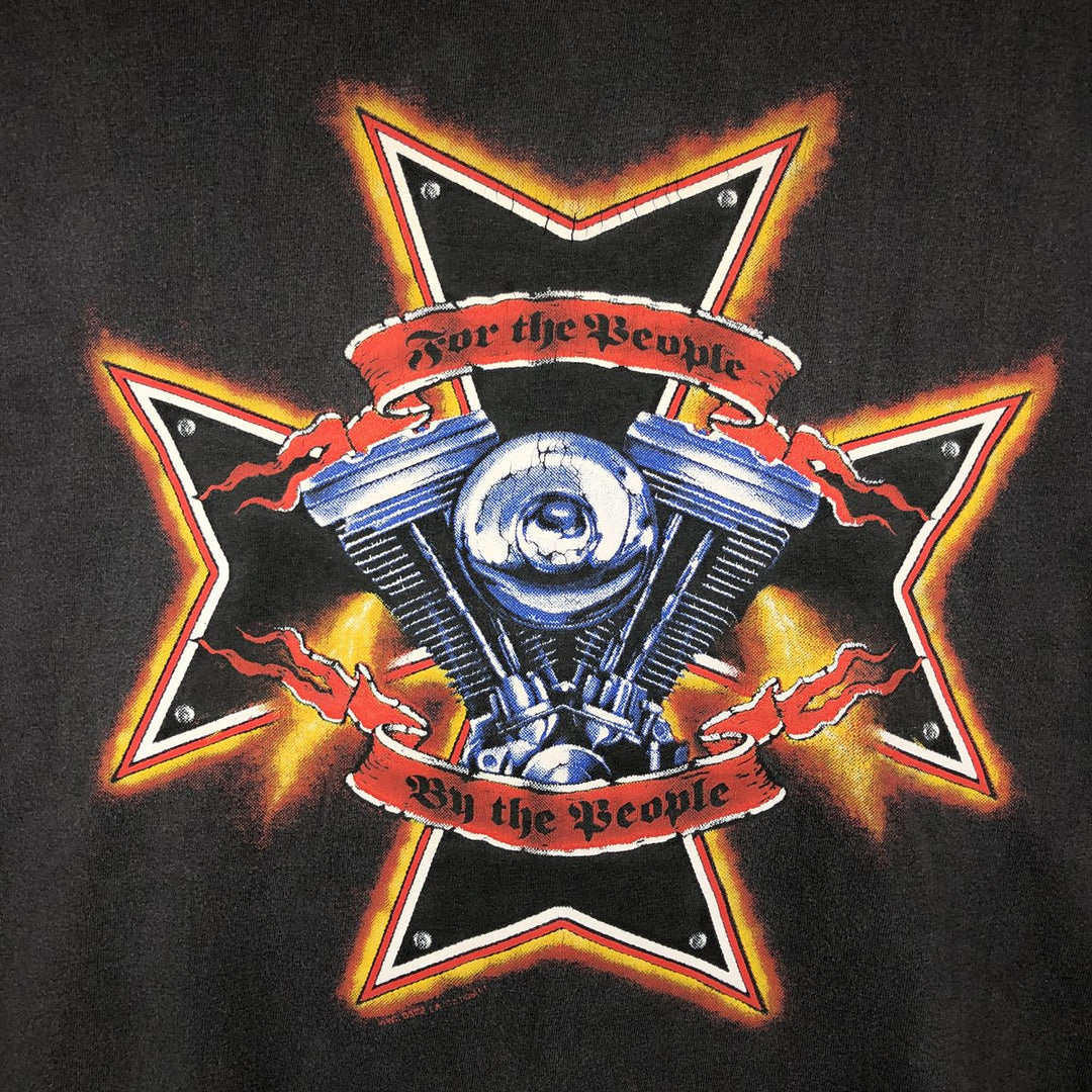 BASIC WORLD PROMOWEAR Engine Motorcycle Bike T-Shirt (Men's Size M) cotton black type Vintage Second Hand