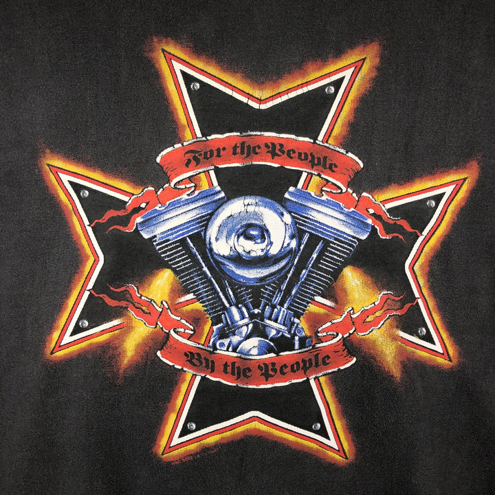 BASIC WORLD PROMOWEAR Engine Motorcycle Bike T-Shirt (Men's Size M) cotton black type Vintage Second Hand